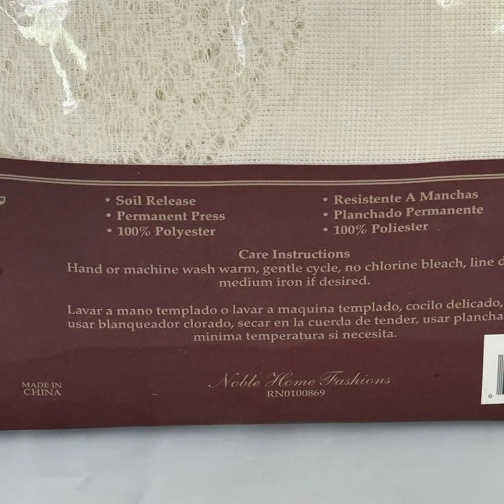 Noble Home Last Supper Oblong Tablecloth Ivory Lace Religious Christian 60x104